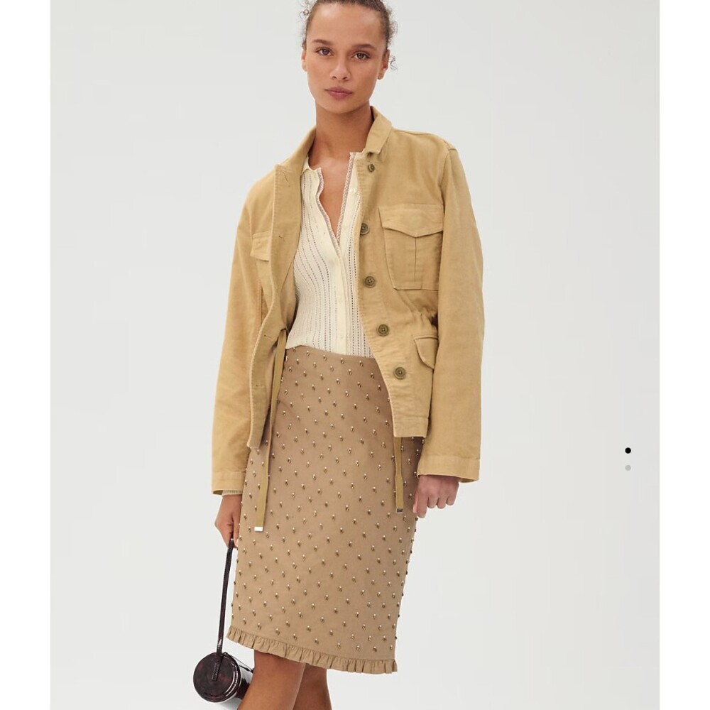J Crew NWT Utility Chore Jacket in Brushed Chino in Honey Brown Size 18